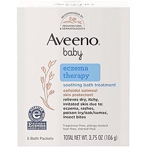 5-Count Aveeno Baby Eczema Therapy Soothing Bath Treatment w/ Colloidal Oatmeal $3.78 w/ S&S + Free Shipping w/ Prime or $35+