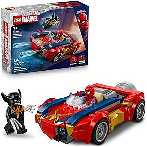 $15.99* | 134-Piece LEGO Marvel Super Heroes: Spider-Man - Spider-Man Car vs. Venomized Wolverine (76336, 2026) at Amazon