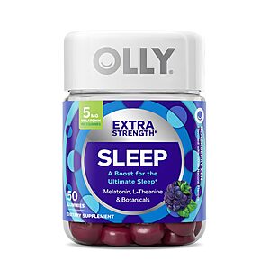 Select Accts[S&S, AC]50 Ct OLLY Extra Strength Sleep Gummies(BlackBerry Zen Flavor) $6.23 + Free S&H w/ Prime or $35+