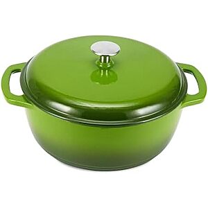 $41.99* | 7.3-Quart Amazon Basics Enameled Cast Iron Round Dutch Oven with Lid and Dual Handles at Amazon