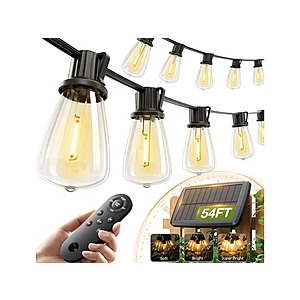 54' Hakol Solar String Lights w/ USB Charging & Remote Control $21.99 + Free Shipping w/ Prime