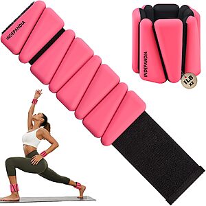 INDEPANDIA Wrist Ankle Weights for Women & Men, 2lbs Adjustable Weighted Bangles  Hot Pink $22.79