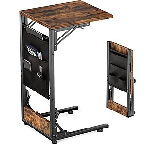 18" x 15.7" x 28.8" Feverdes Folding C Table w/ Storage Bag (Rustic Brown) $18.99 + Free Shipping w/ Prime or on $35+