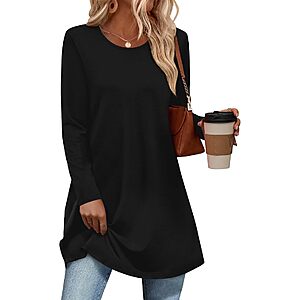 OFEEFAN Women's 3/4 Sleeve Crew Neck Tunic Top (Various) $7.99 + Free Shipping w/ Prime or on $35+