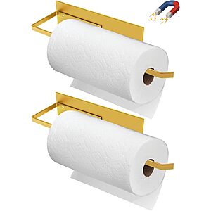 2-Pack Seropy Magnetic Paper Towel Holder (Gold) $4.99 ($2.50 each) + Free Shipping w/ Prime or on $35+