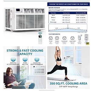 $188.35 COWSAR 8,000-BTU Medium Room Window Air Conditioner, Remote Included (120-Volt) +FS @ Lowes