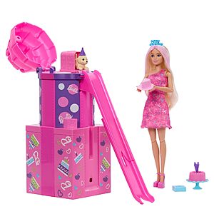 $19.79: Barbie Rise & Surprise Doll & Accessories, Pet Birthday Series with 12 Surprises Including Slide & Color-Change Activity at Amazon