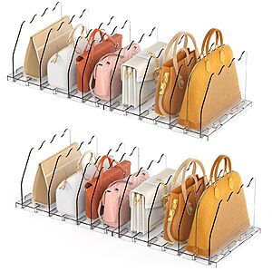 Ronlap Purse Storage Organizer for Closet, Clear Closet Bag Storage Dividers Rack Shelf Purse Dividers for Closet $12.34