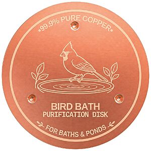 Copper Disc for Bird Bath, 99.99% Pure Copper Bird Bath Disk with Triple Point Support, Purification Water Plate for Outdoor BirdBath $7