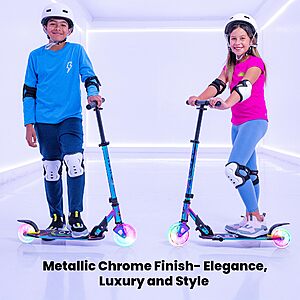 AERO MOBILITY Two-Wheel Kick Scooter for Kids 6-10 with Light Up Wheels $41.99