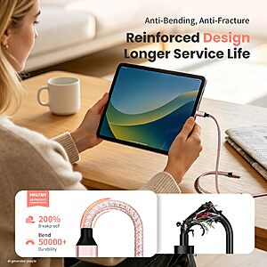 4 in 2 Multi Charging Cable,USB A/C Splitter Multi Charging Cable with 3 X Type-C,1 X IP,Upgrade  (1Pack 5FT) $4.39