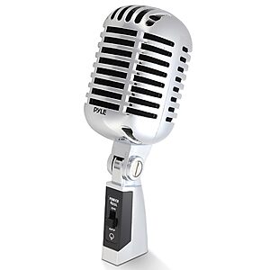Pyle Classic Retro Dynamic Unidirectional Cardioid Mic with XLR Cable $27.99 + Free Shipping w/ Prime or on $35+