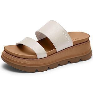 Vilanva Women's Platform Slip on Sandals Lightweight Comfortable Non-Slip  Chunky Slides Open Toe Wedges $25.75