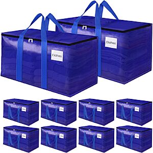 [Prime] 10-Pack 24-Gallon FabSpace Heavy-Duty Storage Bins W/ Zippers $22.74 + Free Shipping