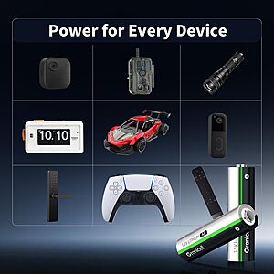 Granicell 10-Pack Lithium AA Batteries | 1.5V for Blink Cameras, Smart Locks, Alarms & Tech Devices | 10-Year Life, Leak-Proof, Extreme-Temp Resistant (Non-Rechargeable) $10.97