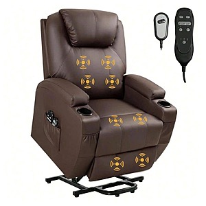 Lacoo Brown Leather Standard (No Motion) Recliner with Power Lift $408.69