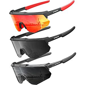 [Prime] 3-Pack QALLY Men's or Women's Polarized Wrap-Around Sport Sunglasses $9.49 ($3.16 each) + Free Shipping