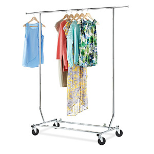 Whitmor Rolling Folding Adjustable Clothing Rack (Width 51-74.5" & Height 66-71") $14.90 + Free Shipping