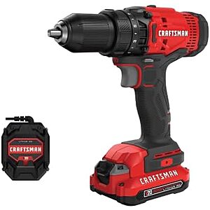 $59* | CRAFTSMAN V20 1/2" Drill/Driver w/ 1.3 Ah Battery at Amazon