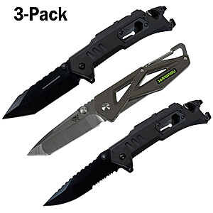 3-PACK: Everyday Tactical Folding Knives (Sanrenmu 7, Opus (Serrated or Tanto) $22 + Free Shipping
