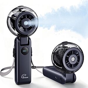 5000mAh Rrtizan Handheld Misting Fan w/ 35ml Water Tank & 5 Speed Settings (Dark Blue) $13.19 + Free Shipping w/ Prime or on $35+