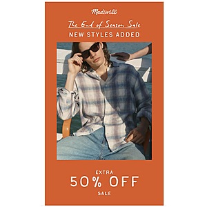 Madewell Extra 50% Off Sale with code LASTCHANCE
