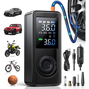 XEITIN 150 PSI Portable Tire Inflator Air Compressor w/ 6000mAh Battery, 12V DC Adapter & LCD Display $14.99 + Free Shipping w/ Prime or on $35+