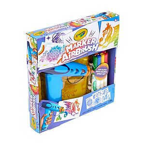 Crayola Marker Airbrush Spray Art Kit w/ Battery-Powered Sprayer, 8 Washable Markers & 5 Stencils $15.39 + Free Shipping w/ Prime or on $35+