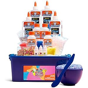Elmer's Fruity Fusion Slime Kit, Includes Elmer's Clear Glue, Magical Liquid Slime Activator, Clay Color Pigments, Scents, Mixing Bowl, Spoon, 20 Piece Kit, $26.24, Amazon