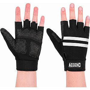 Aegend Half-Finger Padded Wheelchair Gloves w/ Kevlar Reinforced Patch (Black): Large $9.83, Med or XL $9.99 + Free Shipping w/ Prime or on $35+