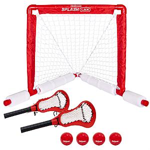 GoSports Lacrosse Floating Pool Goal Set - Includes Water Goal, 2 Sticks and 4 Soft Balls, Red $34.98