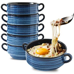 6-Pack 20-Oz HASENSE French Onion Soup Bowls w/ Handles $24.99 + Free Shipping w/ Prime or on $35+