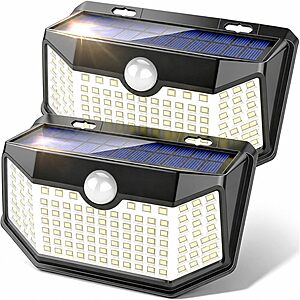 2-Pack HMCITY 120-LED Motion Sensor Outdoor Solar Lights $7.01 + Free Shipping w/ Prime or on $35+