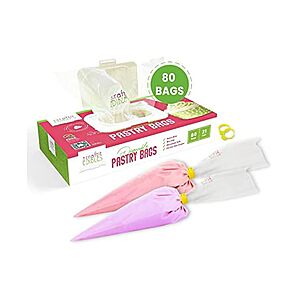 80-Count Craftit Edibles 21" Disposable Piping Bags w/ Dispenser Box & 2 Silicone Closures $11.99 + Free Shipping w/ Prime or $6 Fee per Order