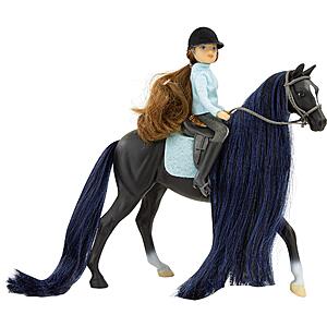 Breyer Freedom Series Horse & English Rider Set - Jet & Charlotte - 9.75" x 7" Black Toy Figure, 1:12 Scale, Model #61145 $19.79