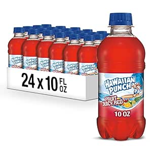 $5.54 or less S&S CLIP Q  Hawaiian Punch Fruit Juicy Red Fruit Juice Drink, 10 Fl Oz Bottles, 24 Count (4 Packs Of 6), Ready-to-drink, On-the-go