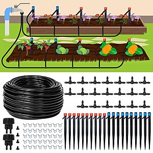 110' Maotong Drip Irrigation System Kit w/ 1/4" Tubing, Drip Emitters & Connectors $7.49 + Free Shipping w/ Prime or on $35+