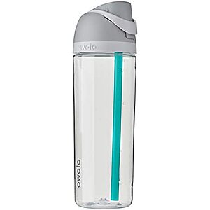 $14.20* | 25-Oz Owala FreeSip Clear Tritan Plastic Water Bottle with Straw, Shy Marshmallow at Amazon