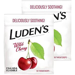 [SnS, AC] $4.91* | 180-Count Luden's Soothing Throat Drops (Wild Cherry) at Amazon