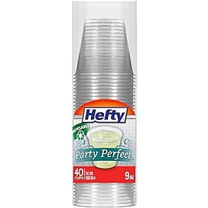 [NEW, SnS, AC] $4.04 | Hefty Deluxe Clear Plastic Party Cups (9 Ounce, 40 Count) at Amazon