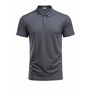 [Limited Deal] PINSPARK Men's Golf Polo Shirts Moisture Wicking Quick Dry Performance Short Sleeve Collared Shirt Slim Fit Athletic Polos $8.99