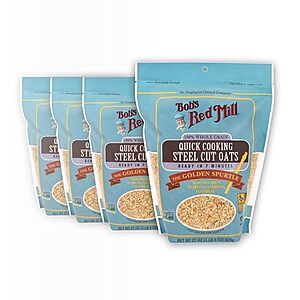 [SnS] $15.92 | 4-Pack 22-Oz Bob's Red Mill Quick Cooking Steel Cut Oats at Amazon ($3.98 each)