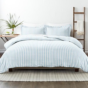 3-Piece Rugged Stripes Patterned Performance Microfiber Duvet Cover Set (Light Blue, Full/Queen) $26.76 + Free Shipping