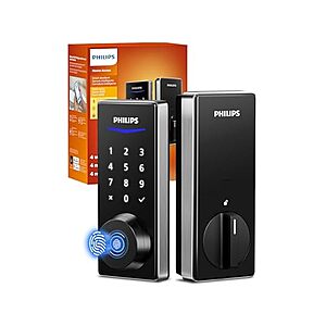 Philips Wi-Fi Keyless Smart Entry Door Lock w/ App Control, Fingerprint ID, Auto Lock, & Wi-Fi Bridge Adaptor $54.99 + Free Shipping w/ Prime