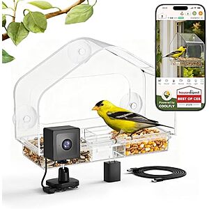 [AC] $14.99* | RichBird Smart Window Bird Feeder w/ 2K Camera & AI Identification at Amazon