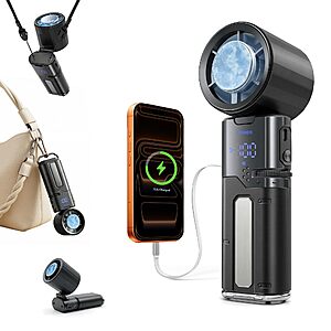 Portable Handheld Turbo Fan with Cooling Plate and Retractable USB-C Cable $12.59