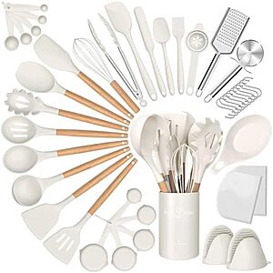 $19.99* | 43-Pc Cacoles Wood Handle Silicone Cooking Utensils & Gadgets Set at Amazon