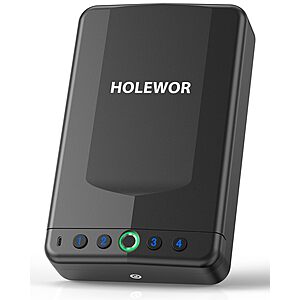 HOLEWOR Car Gun Safe, Small Pistol Safe Biometric Gun Lock Box for Handgun, Portable Fingerprint Quick Access Travel Gun Case for Nightstand Bedside $31.99
