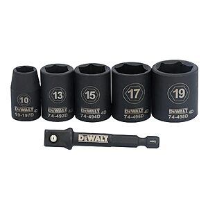 Amazon: DEWALT 3/8" Drive Metric Impact Socket Set (6-Piece) $12.87 (Reg $22.98, ~44% Off) + FS w/ Prime