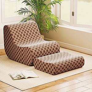 Giantex Bean Bag Chair w/ Ottoman $80 + Free Shipping